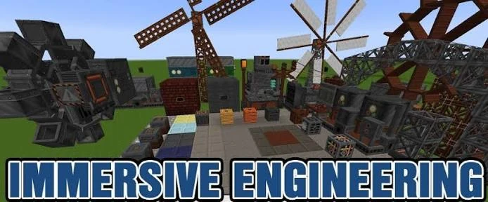 Immersive Engineering machines and power network